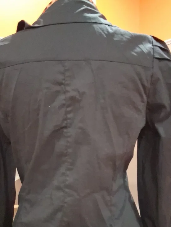 Yves Saint Laurent Black Button-Up Top with Rhinestone YSL - Picture 5 of 6